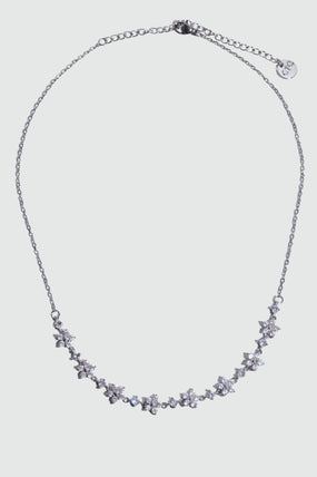 Palladium White Gold Plated Diamond Starlight Bloom Necklace