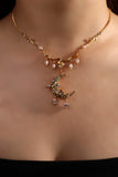 18K Real Gold Plated Moon Pearlvine Necklace