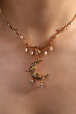 18K Real Gold Plated Moon Pearlvine Necklace