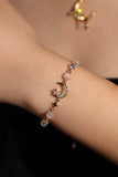 14K Real Gold Plated Moonlight Moon Star Bracelet