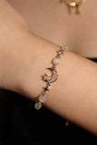 14K Real Gold Plated Moonlight Moon Star Bracelet