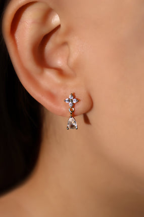18K Real Gold Plated Starlight Petal Droplet Earrings