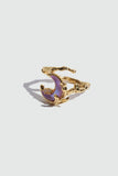 18K Real Gold Plated Moonstone Rose Moon Ring