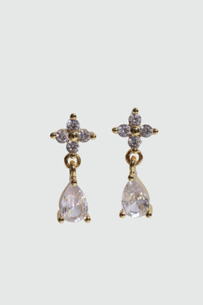 18K Real Gold Plated Starlight Petal Droplet Earrings