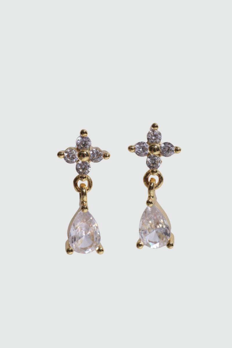 18K Real Gold Plated Starlight Petal Droplet Earrings