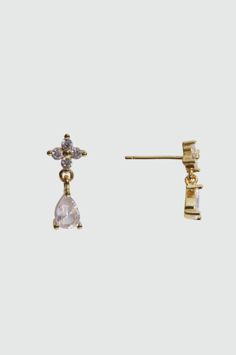 18K Real Gold Plated Starlight Petal Droplet Earrings