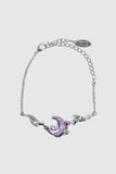 Palladium White Gold Plated Moonstone Rose Moon Bracelet