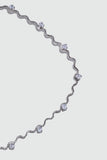 Palladium White Gold Plated Diamond Wave Necklace