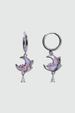 Stainless Steel Moonstone Rose Moon Earrings