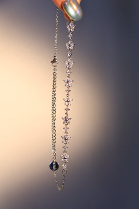 Palladium White Gold Plated Diamond Starlight Bloom Necklace