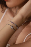 Palladium-Weißgold vergoldetes Armband mit Naturmuschel-Mond