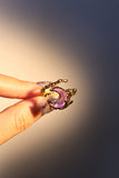18K Real Gold Plated Moonstone Rose Moon Ring