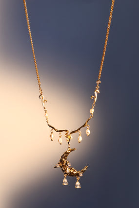 18K Real Gold Plated Moon Pearlvine Necklace