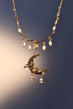 18K Real Gold Plated Moon Pearlvine Necklace