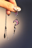 Palladium White Gold Plated Moonstone Rose Moon Bracelet