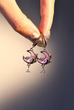 Stainless Steel Moonstone Rose Moon Earrings