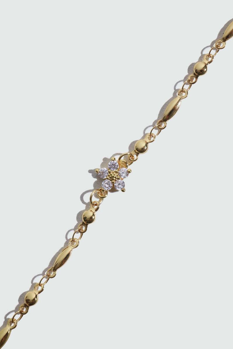 18K gold plated bracelet with a starlight bloom of sparkling zirconia