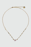 18K gold plated starlight bloom necklace with pink tourmaline zirconia gemstones