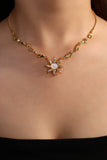 18K Real Gold Plated Natural Shell Sun Necklace