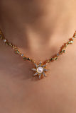 18K Real Gold Plated Natural Shell Sun Necklace