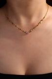 18K gold plated starlight bloom necklace with pink tourmaline zirconia gemstones