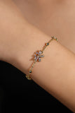 14K gold plated butterfly bracelet with sparkling zirconia diamonds
