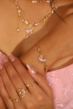 Bracciale Rosa Luna scintillante placcato oro vero 18 carati