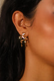 18K Real Gold Plated Moon Snake Earrings