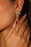 18K Real Gold Plated Moon Snake Earrings
