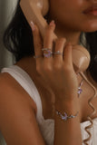 Anillo Rosa Luna brillante chapado en oro blanco de paladio