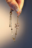 14K gold plated butterfly bracelet with sparkling zirconia diamonds