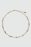 18K gold plated necklace with synthetic pearls and sparkling zirconia diamonds