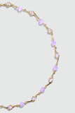 18K Real Gold Plated Multi Purple Opal Necklace