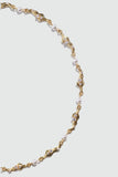 18K gold plated necklace with synthetic pearls and sparkling zirconia diamonds