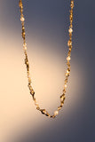 18K gold plated necklace with synthetic pearls and sparkling zirconia diamonds