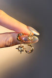 18K Real Gold Plated Moon Pole Star Earrings