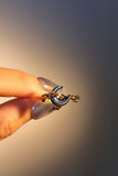 18K Real Gold Plated Black Shell Moon Ring