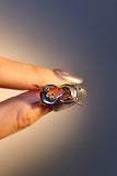 18K Real Gold Plated Black Shell Moon Earrings