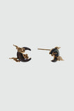 18K Real Gold Plated Black Shell Moon Earrings
