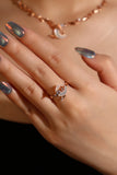 18K Rose Gold Plated Natural Shell Moon Ring