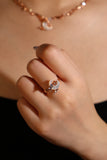 18K Rose Gold Plated Natural Shell Moon Ring