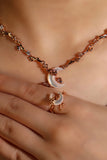18K Rose Gold Plated Natural Shell Moon Ring