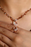 18K Rose Gold Plated Natural Shell Moon Ring