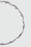 Palladium white gold plated necklace with synthetic pearls and sparkling zirconia diamonds