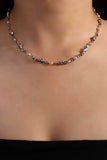 Palladium White Gold Plated Multi Pearl Surge Necklace