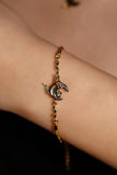 18K Real Gold Plated Black Shell Moon Bracelet