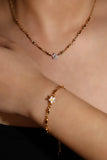 Collier fleur clair d'étoiles plaqué or véritable 18 carats