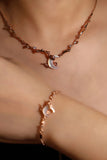 18K Rose Gold Plated Natural Shell Moon Bracelet