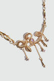 18K Real Gold Plated Moon Snake Necklace