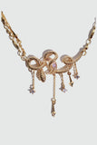 18K Real Gold Plated Moon Snake Necklace